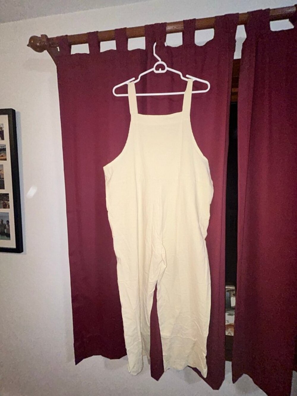 Cream overalls size medium
